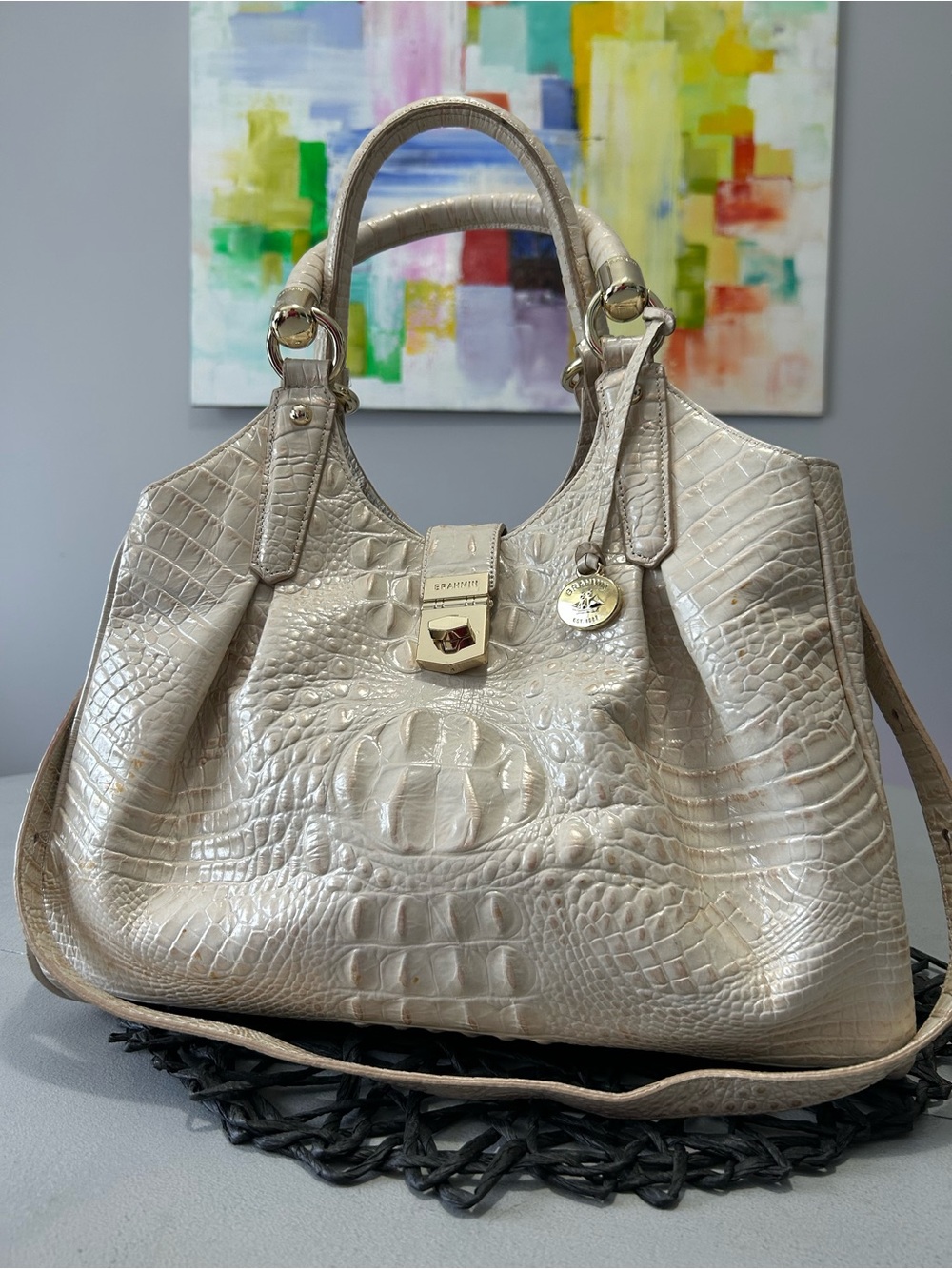 Brahmin Elisa Cava Melbourne Leather Satchel / Shoulder Bag